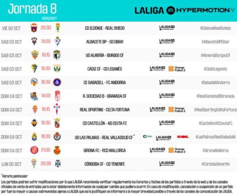 Castellón-Ceuta, domingo 4 de octubre a las 18:30