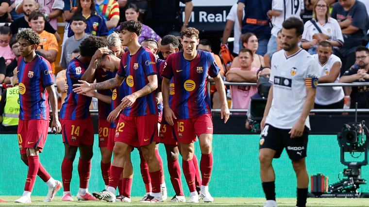 El Barcelona disecciona un cadáver deportivo en Mestalla (0-5)