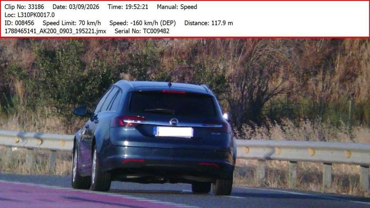 Cazan a un conductor a 170 kilómetros por hora en un tramo de carretera de Lleida con límite de 70