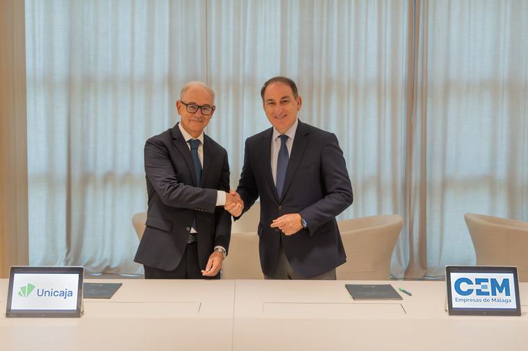 Unicaja y CEM renuevan su convenio de financiación para empresas y autónomos malagueños