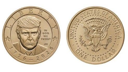 La Casa de la Moneda de EEUU lanza una moneda de un dólar con el retrato de Trump por el 250 aniversario de la independencia