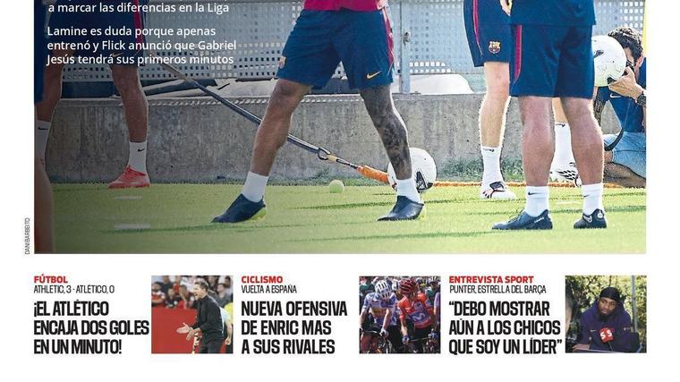 La portada SPORT de este domingo, 06 de Septiembre de 2026