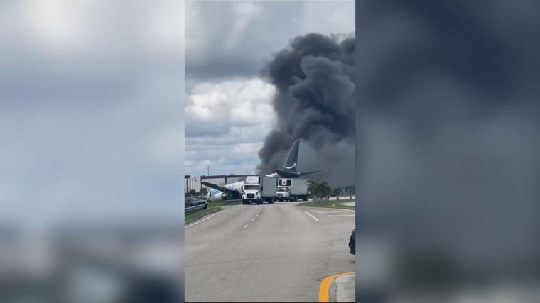Un avión de carga de Amazon se estrella en el aeropuerto de Miami