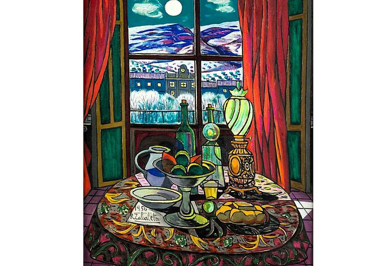 Sale a subasta 'Nocturno del quinqué', óleo de Zabaleta entre el fauvismo y el poscubismo